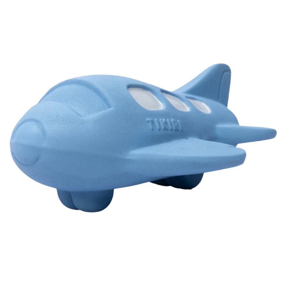 NEW Tikiri Bath Toy Chime Rattle Teether, Blue Plane, NWOT